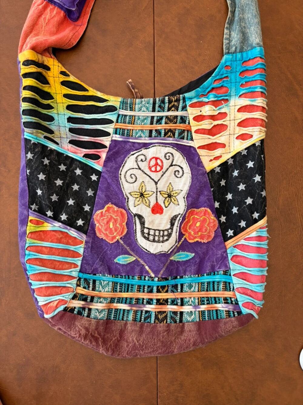 Rising International Skull multicolor Hobo Crossbody Bag